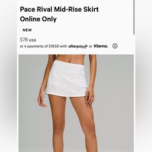 Lululemon Pace Rival Mid-Rise Skirt Brand New